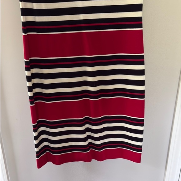 Banana Republic Striped Red and Navy Women's Dress Size 4 - Picture 3 of 7